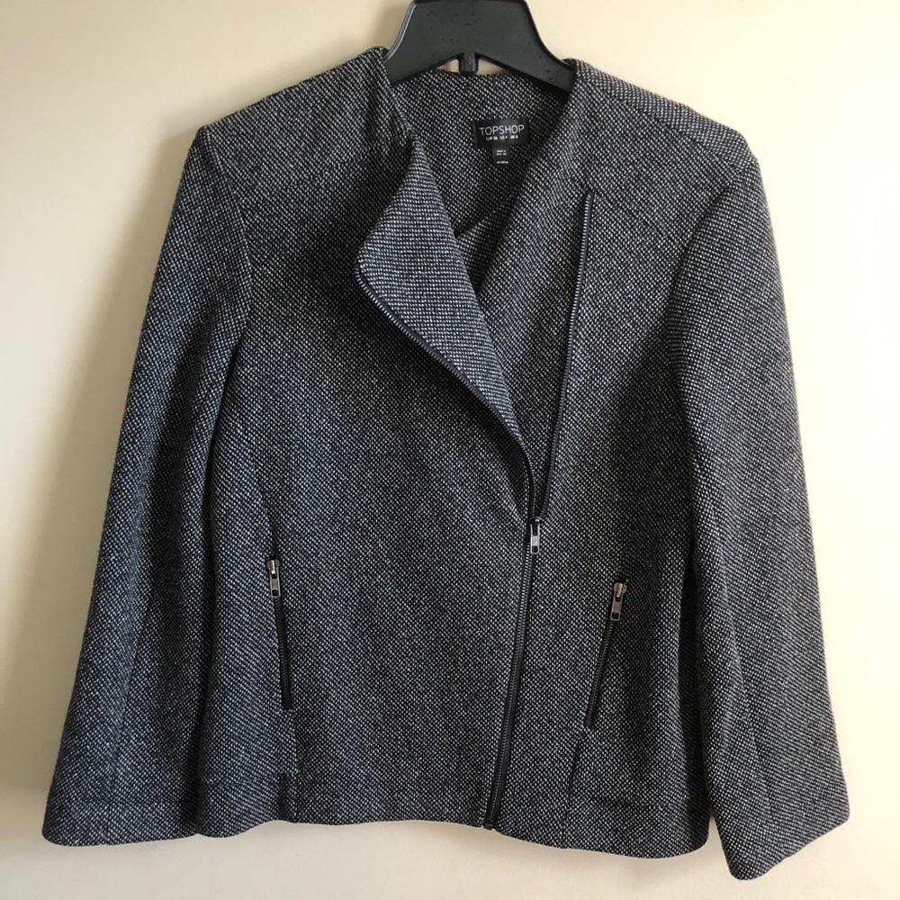 Topshop tweed biker-style jacket